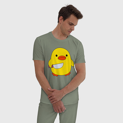 Мужская пижама УТКА С НОЖОМ КРУГЛЯШ / Авокадо – фото 3
