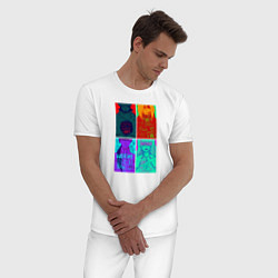 Пижама хлопковая мужская Gurren Lagann collage, цвет: белый — фото 2