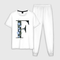 Пижама хлопковая мужская Press F, цвет: белый