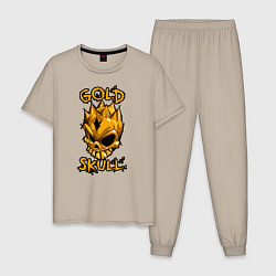 Пижама хлопковая мужская STANDOFF 2 GOLD SKULL 1 цвета миндальный — фото 1