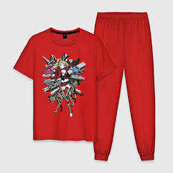 Пижама хлопковая мужская Anime Harley Quinn Smiles, цвет: красный