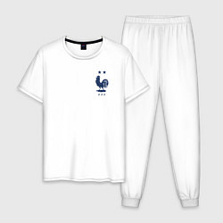 Пижама хлопковая мужская Форма хлопок сборная Франции, цвет: белый