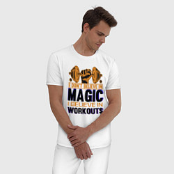 Пижама хлопковая мужская Magic Workouts, цвет: белый — фото 2