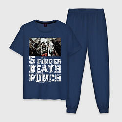 Пижама хлопковая мужская Five Finger Death Punch, цвет: тёмно-синий