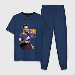 Пижама хлопковая мужская Lionel Messi Barcelona Argentina, цвет: тёмно-синий