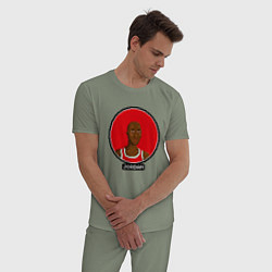 Пижама хлопковая мужская Retro Jordan, цвет: авокадо — фото 2