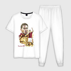 Пижама хлопковая мужская Francesco Totti Roma Italy Captain, цвет: белый