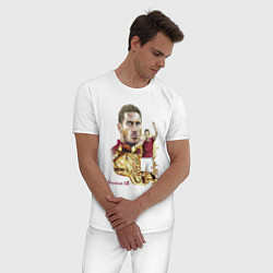 Пижама хлопковая мужская Francesco Totti Roma Italy Captain, цвет: белый — фото 2