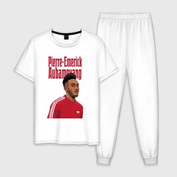 Пижама хлопковая мужская Pierre-Emerick Aubameyang Arsenal Striker, цвет: белый