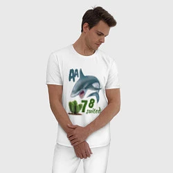 Пижама хлопковая мужская Poker shark, цвет: белый — фото 2