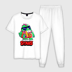 Пижама хлопковая мужская Базз Buzz Brawl Stars, цвет: белый