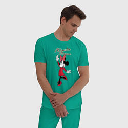 Пижама хлопковая мужская Минни Маус, цвет: зеленый — фото 2