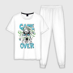 Пижама хлопковая мужская Конец игры, цвет: белый