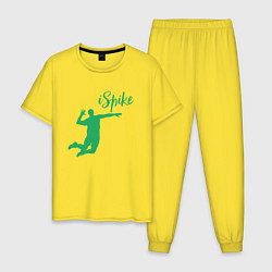 Пижама хлопковая мужская I Spike, цвет: желтый