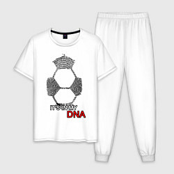Пижама хлопковая мужская FOOTBALL IN MY DNA, цвет: белый