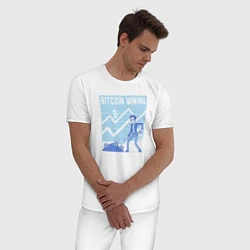 Пижама хлопковая мужская Майнер крипты, цвет: белый — фото 2