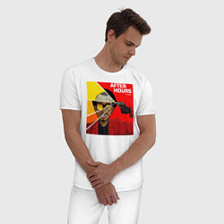 Пижама хлопковая мужская The Weeknd - After Hours Cover, цвет: белый — фото 2