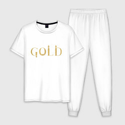 Пижама хлопковая мужская GoldЗолото, цвет: белый