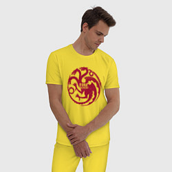 Пижама хлопковая мужская Logo Targaryen Quotes цвета желтый — фото 2