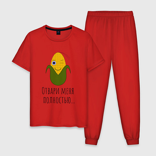 Мужская пижама Подмигивающая кукуруза / Красный – фото 1