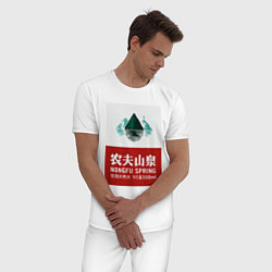 Пижама хлопковая мужская Nongfu Spring Essential, цвет: белый — фото 2
