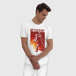Пижама хлопковая мужская Red Металлург, цвет: белый — фото 2