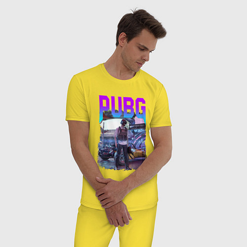 Мужская пижама PUBG NEON ПУБГ НЕОН Z / Желтый – фото 3
