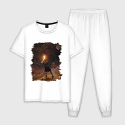 Пижама хлопковая мужская Elden ring концепт арт, цвет: белый
