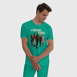 Пижама хлопковая мужская The Suicide Squad, цвет: зеленый — фото 2