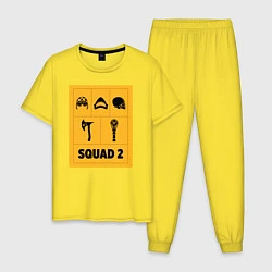 Пижама хлопковая мужская Squad 2, цвет: желтый