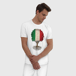 Пижама хлопковая мужская Italy Tree, цвет: белый — фото 2