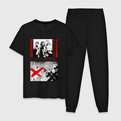 Пижама хлопковая мужская Токийские мстители банда, цвет: черный