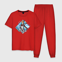 Пижама хлопковая мужская Tartaglia, цвет: красный