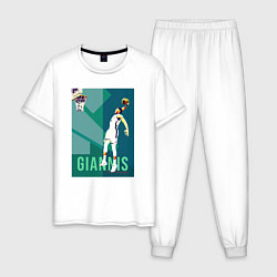 Пижама хлопковая мужская Giannis, цвет: белый