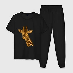 Пижама хлопковая мужская Жираф Жора, цвет: черный