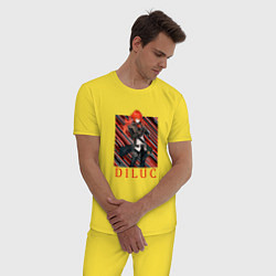 Пижама хлопковая мужская Дилюк, цвет: желтый — фото 2