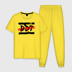 Пижама хлопковая мужская DDT НЕ СТРЕЛЯЙ!, цвет: желтый