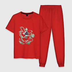 Пижама хлопковая мужская Сахароза в деле, цвет: красный