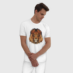 Пижама хлопковая мужская Father Lion, цвет: белый — фото 2