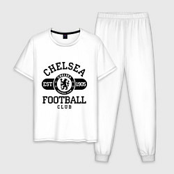Пижама хлопковая мужская Chelsea Football Club, цвет: белый