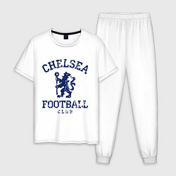 Пижама хлопковая мужская Chelsea FC: Lion, цвет: белый
