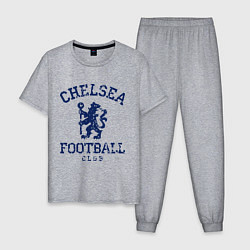 Пижама хлопковая мужская Chelsea FC: Lion, цвет: меланж