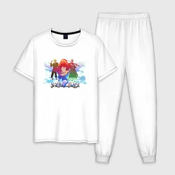Пижама хлопковая мужская Мугивары One Piece, цвет: белый