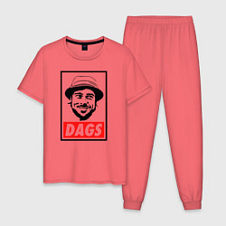 Пижама хлопковая мужская Snatch: Dags, цвет: коралловый