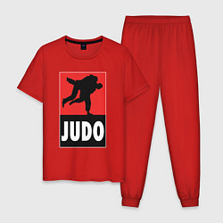 Пижама хлопковая мужская Judo, цвет: красный