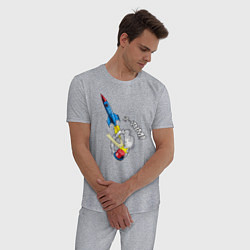 Пижама хлопковая мужская Pop-art, цвет: меланж — фото 2