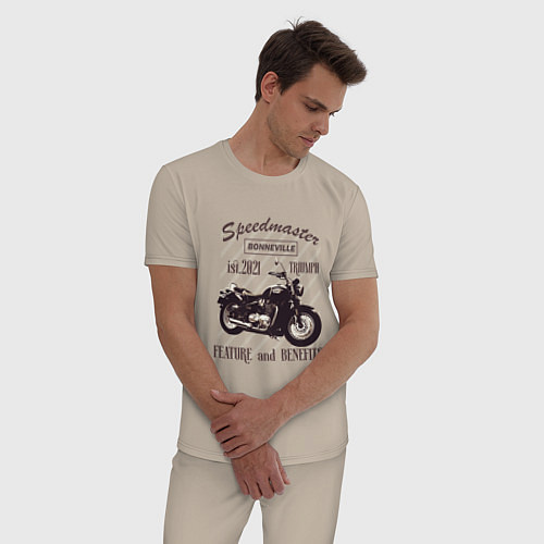 Мужская пижама Triumph speedmaster bonneville / Миндальный – фото 3