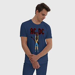 Пижама хлопковая мужская ACDC - Flick of the Switch, цвет: тёмно-синий — фото 2