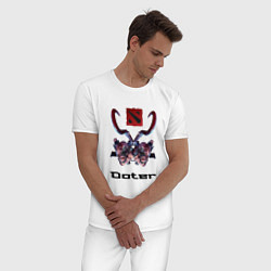 Пижама хлопковая мужская Dota Pudge, цвет: белый — фото 2