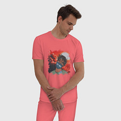 Пижама хлопковая мужская Listhrop Scarlxrd Z, цвет: коралловый — фото 2